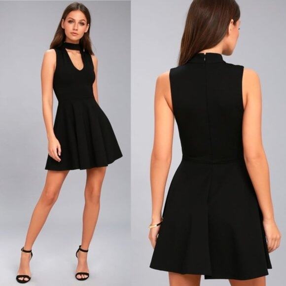 NEW Lulu's Loving You Is Easy Black Skater Dress Size XS - Picture 1 of 6